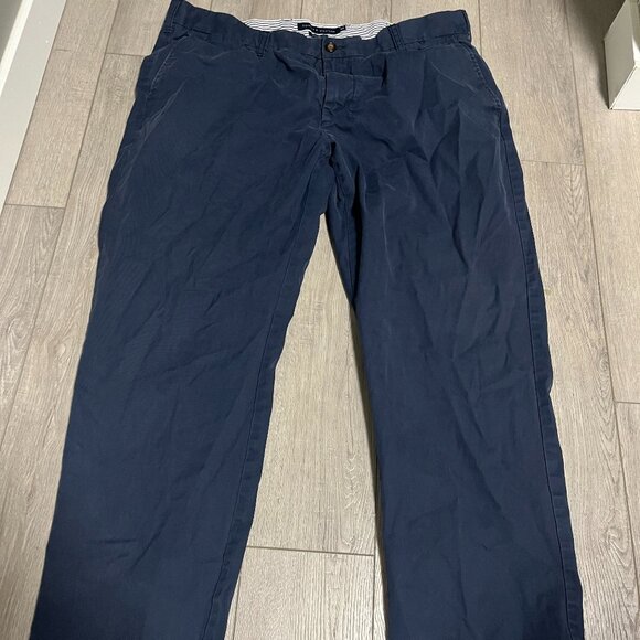Tommy Hilfiger Mens Tailored Fit Chino Pants Navy Blue 40x30 - Picture 1 of 7